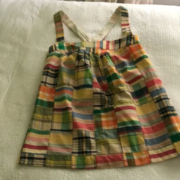 J. Crew vintage madras adjustable strap or halter tie style tank top FIRM price - Picture 7 of 11